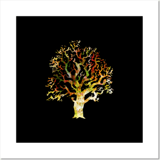 Tree Figure with Abstract Texture (Pilgrimag) Posters and Art